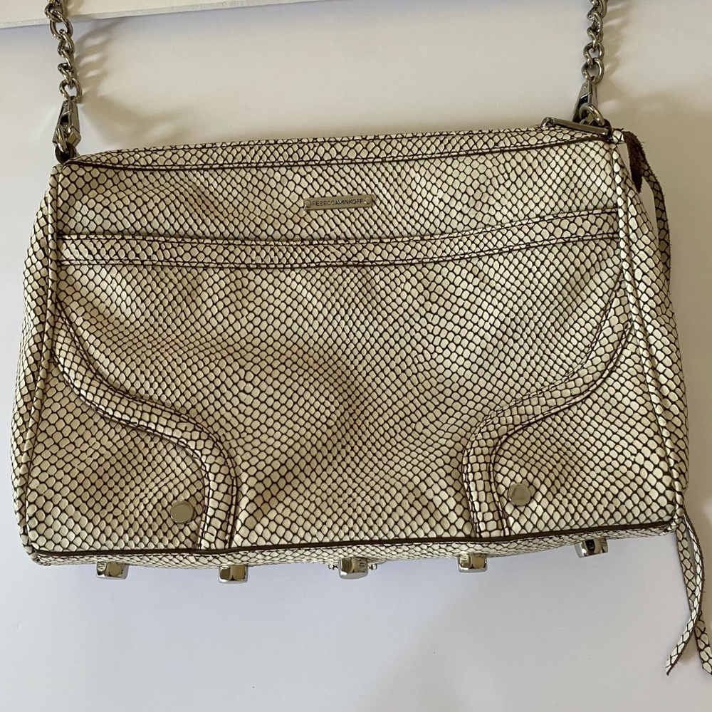 Rebecca minkoff beige scale purse